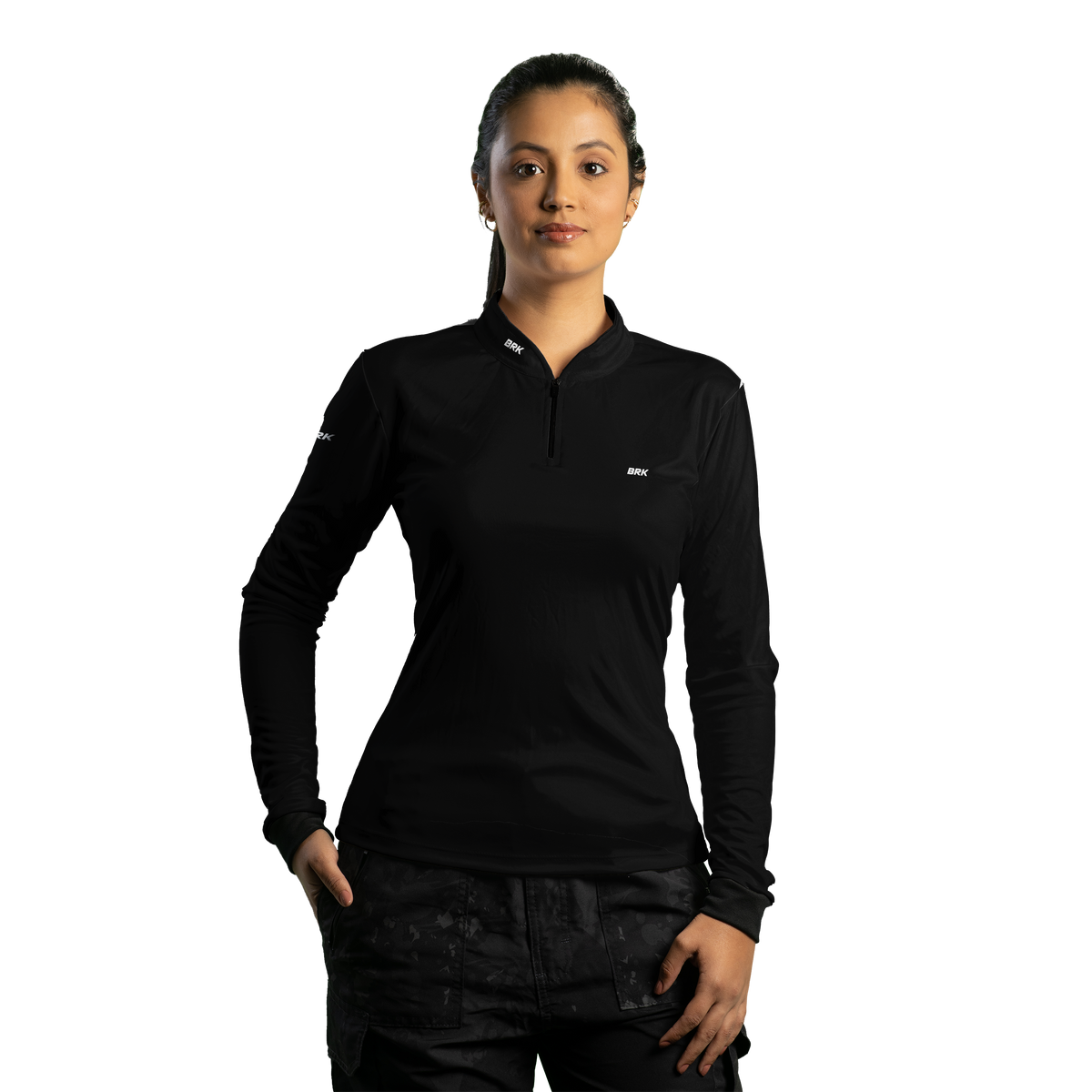 Camisa Feminina Brk Basica Preta com Proteção Uv50+ - Tamanho: P