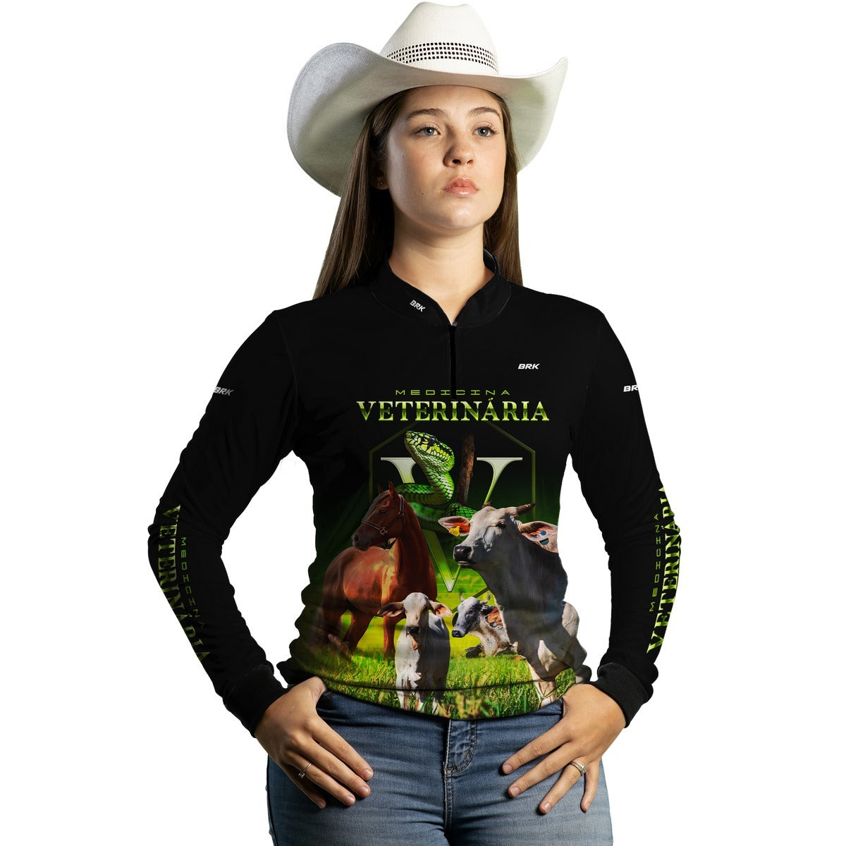 Camisa Agro Feminina Brk Medicina Veterinária com Proteção Solar UV50+ - Brk Agro