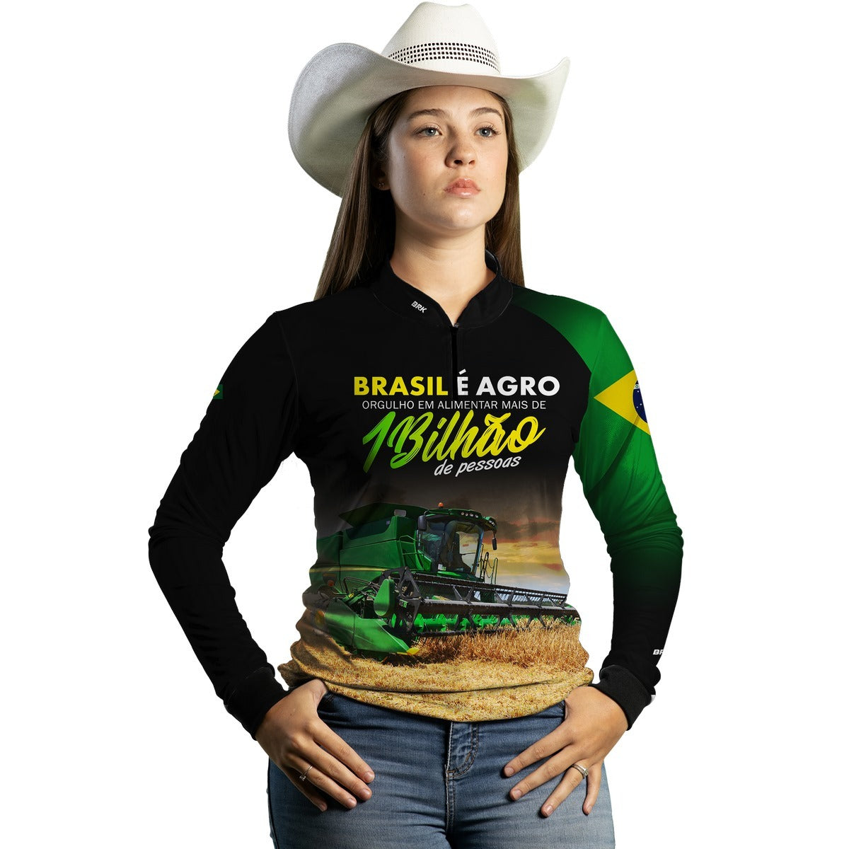 Camisa Agro Feminina Brk Agro é Bilhão com Proteção Solar UV50+ - Brk Agro