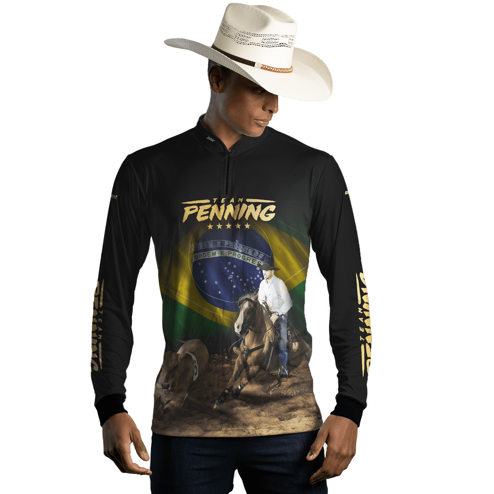 Camisa Agro Brk TEAM PENNING DOURADO Com UV50+ - BRK AGRO