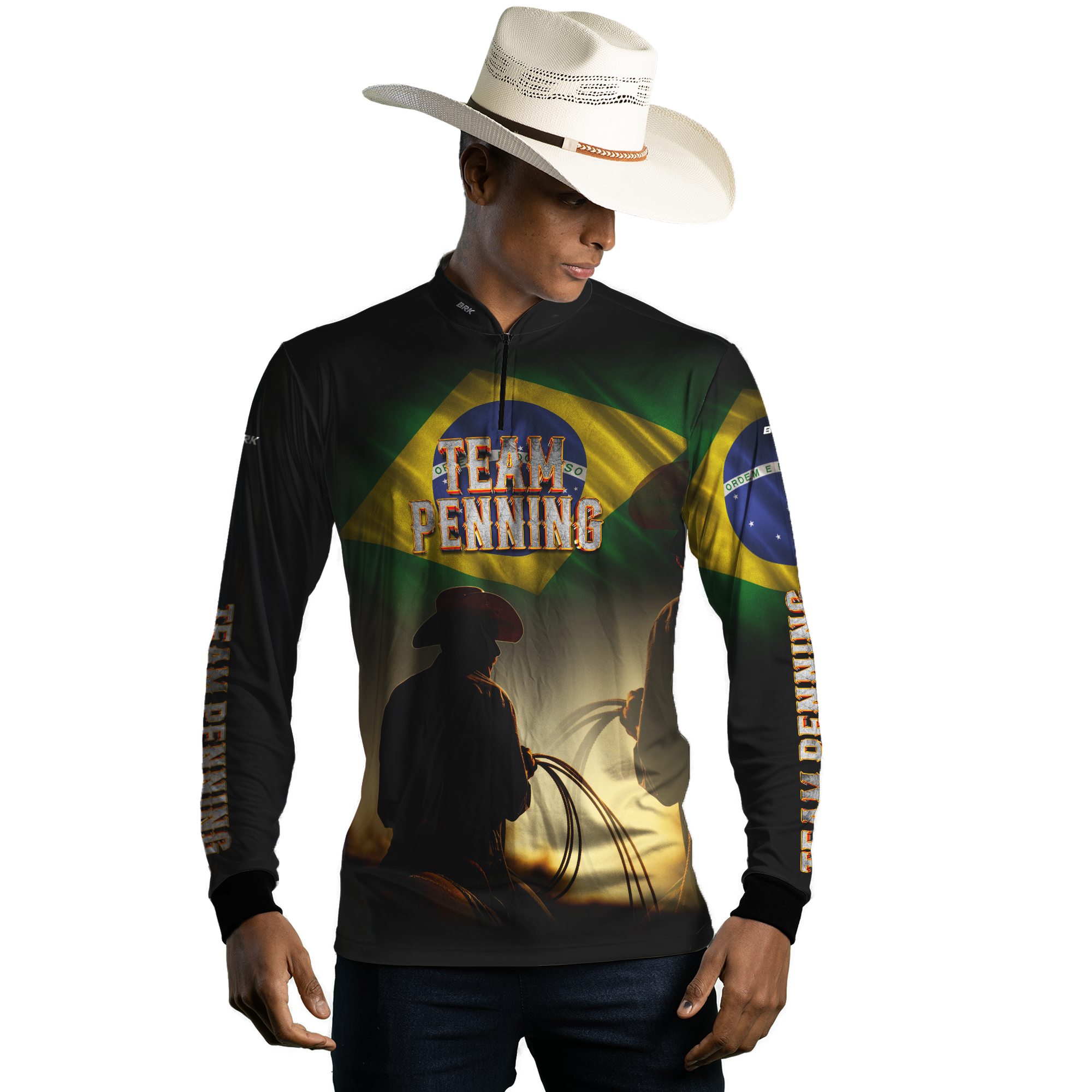 Camisa Agro Brk TEAM PENNING Brasil Com Proteção UV50+ - BRK AGRO