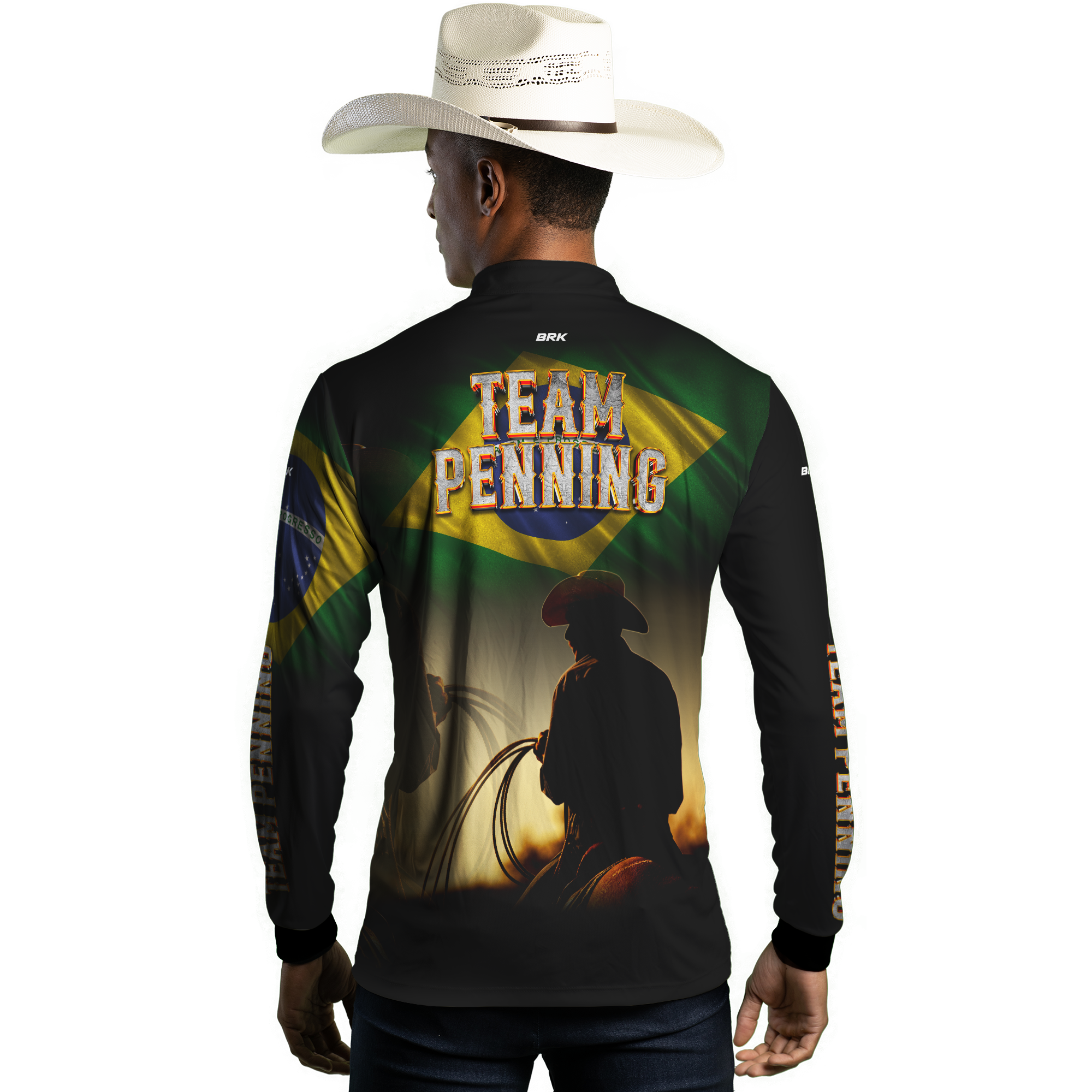 Camisa Agro Brk TEAM PENNING Brasil Com Proteção UV50+ - BRK AGRO