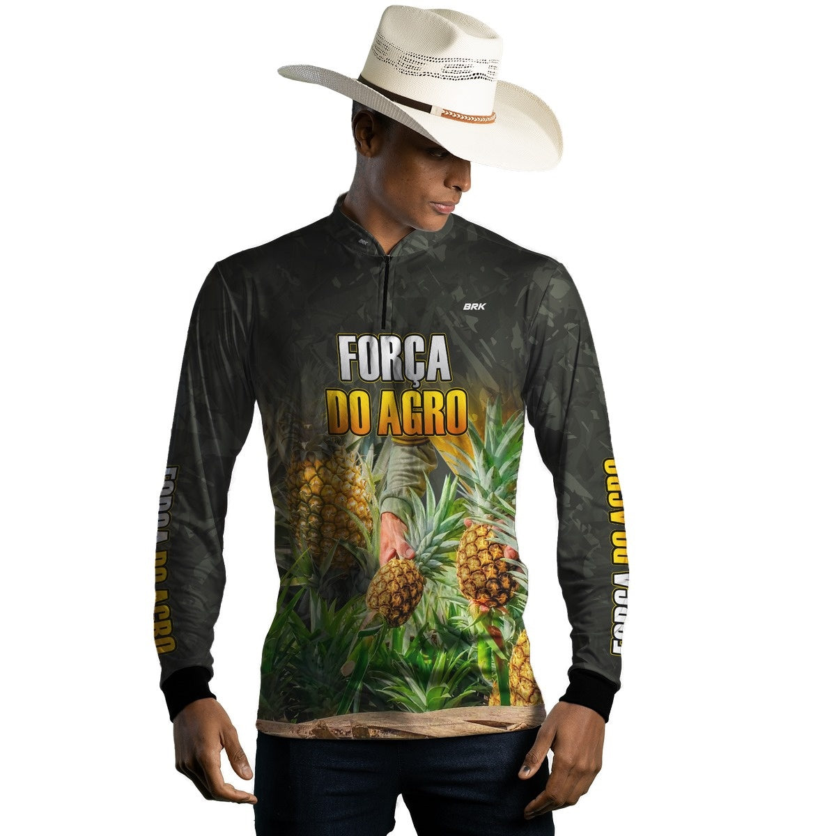 Camisa Agro Brk A Força do Agro Produtor de Abacaxi com UV50+ - BRK AGRO