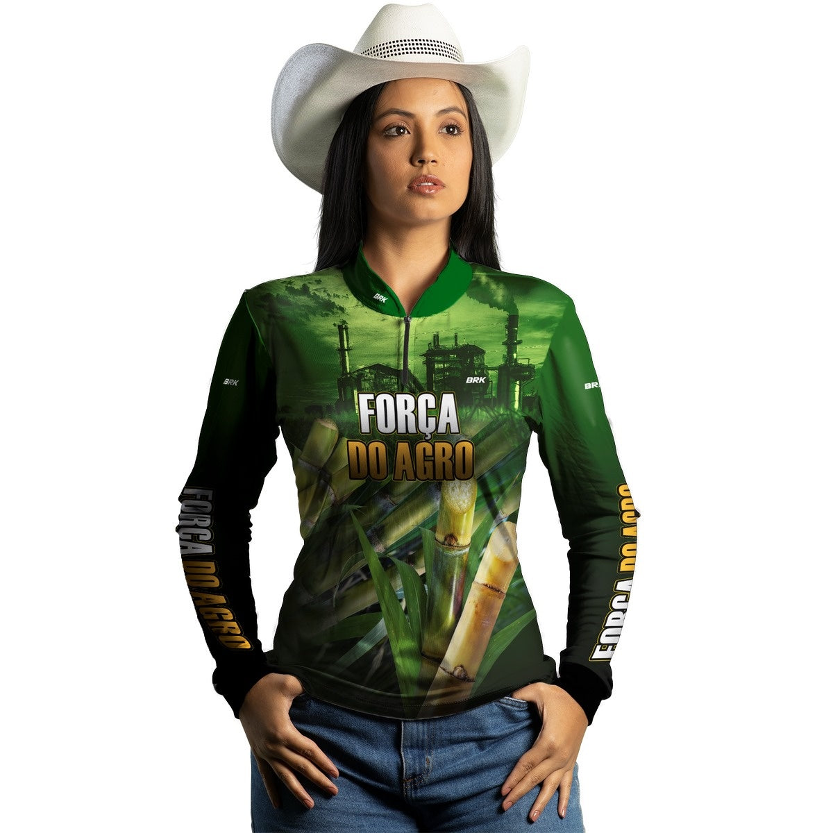 Camisa Agro Brk A Força do Agro Produtor de Cana com Proteção Solar UV50+ - Brk Agro