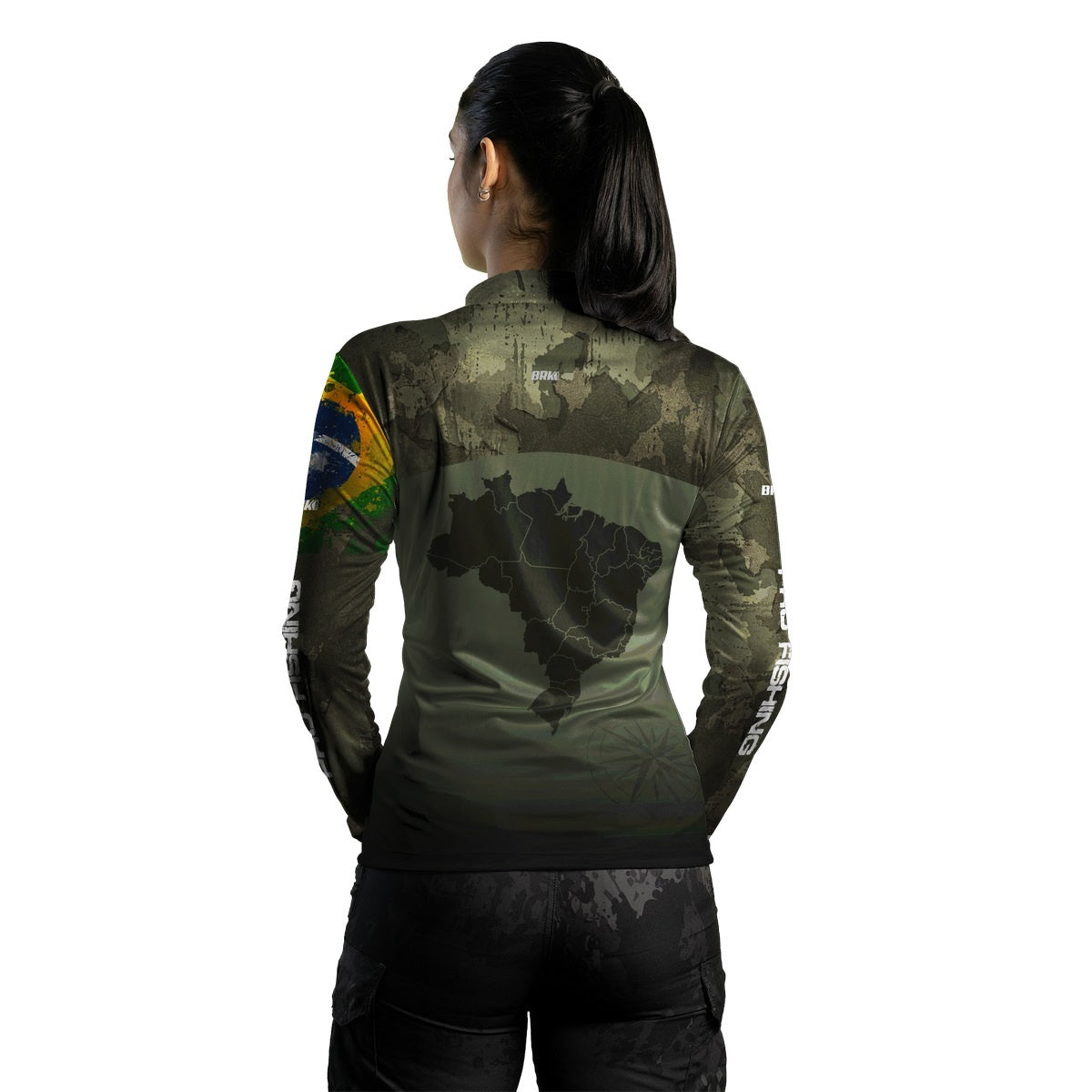 Camisa Agro Brk Bussola Brasil Camuflada com Proteção Solar UV50+ - Brk Agro