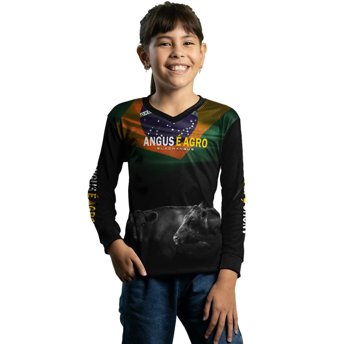 Camisa Agro Brk Angus é Agro Brasil com Proteção Solar UV50+ - BRK AGRO