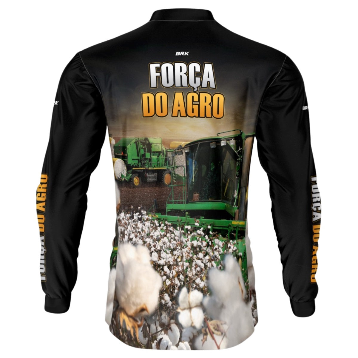 Camisa Agro Brk Algodão Preta com Proteção Solar UV50+ - Brk Agro