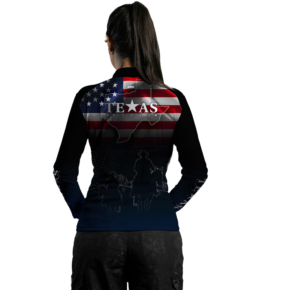 Camisa Feminina Agro Brk Texas Bandeira Estados Unidos com UV50+ - Brk Agro