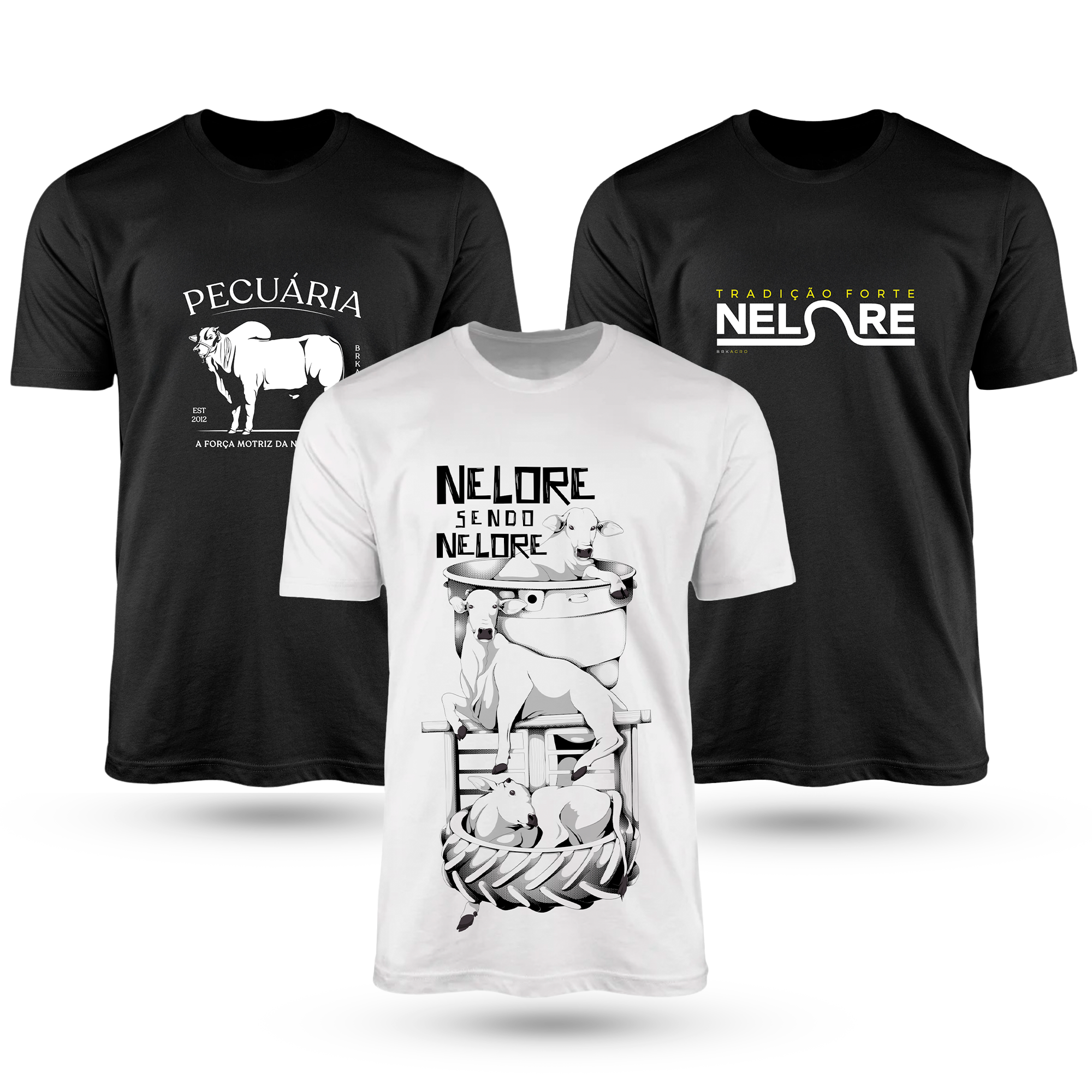 Kit Com 3 Camisetas De Algodão Coleção Nelore - Brk Agro