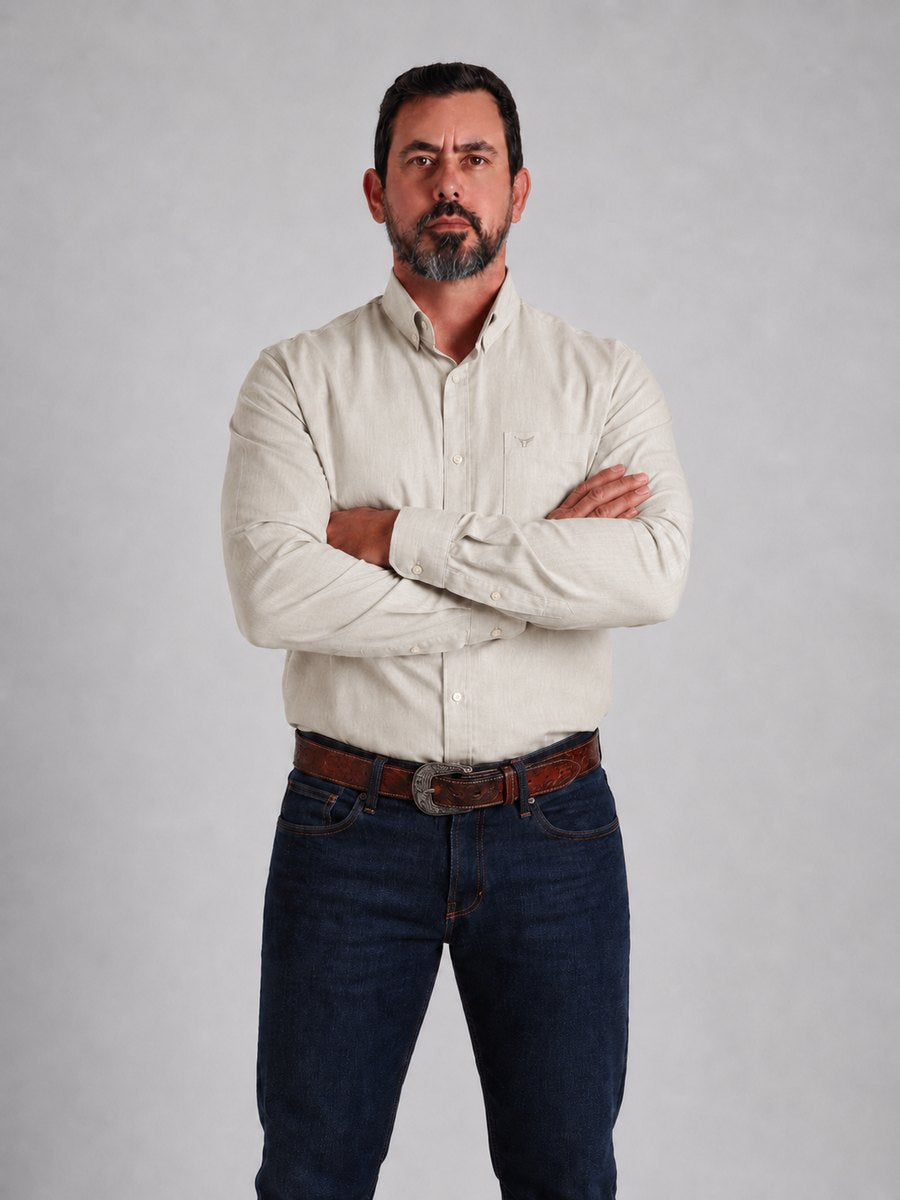 Camisa BRK M/L Classic Bege