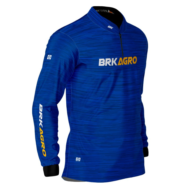 Camisa Agro Brk Mescla Azul Royal com Proteção Solar UV50+ - Brk Agro