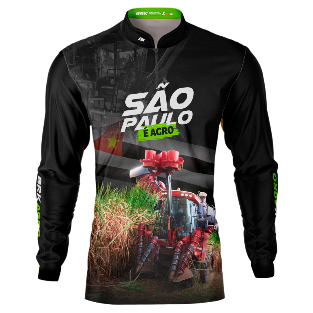 Camisa Agro Brk São Paulo Cana de Açúcar com Proteção Solar UV50+ - BRK AGRO