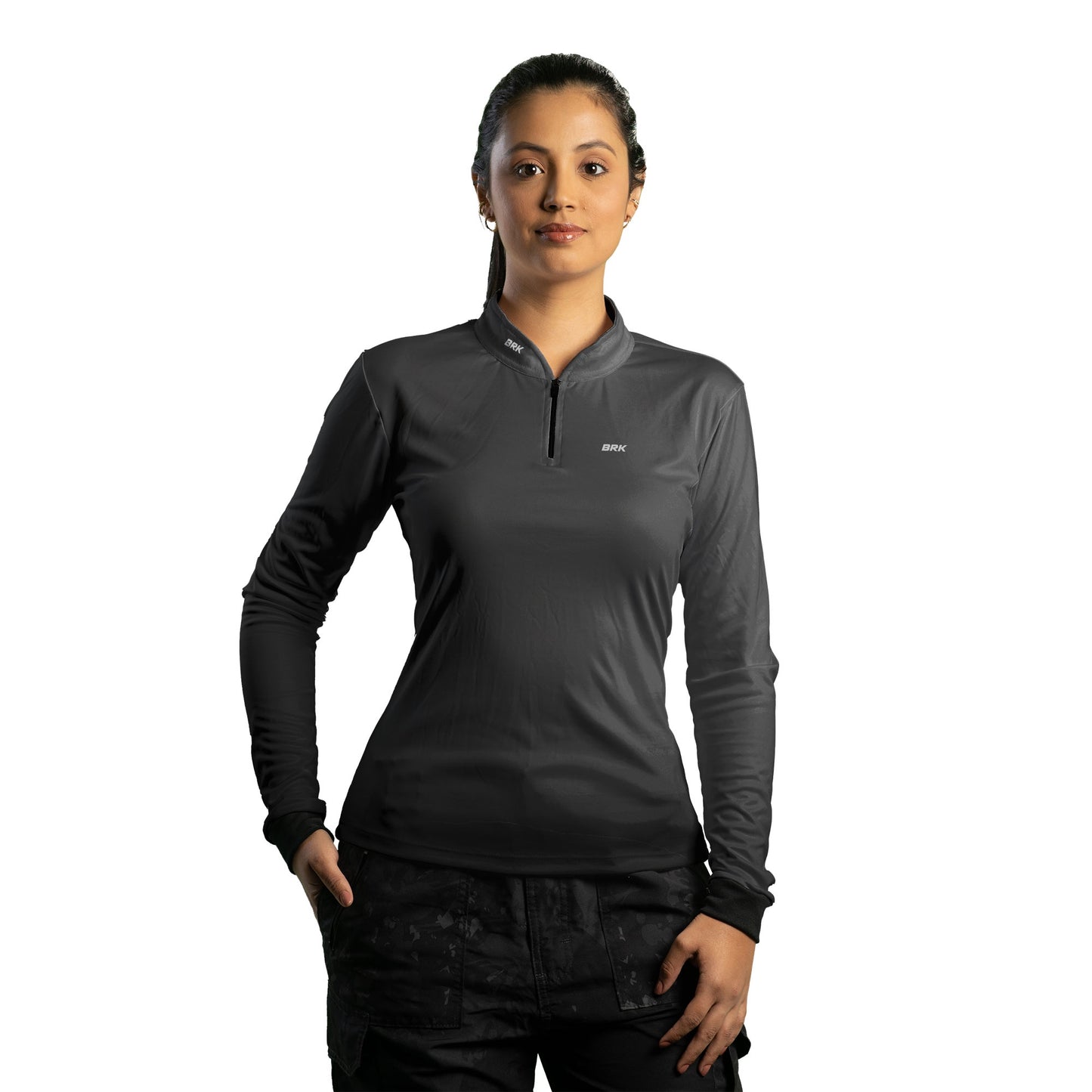 Camisa Feminina Agro Brk Unissex Basic Cinza com Proteção Solar UV50+ - Brk Agro