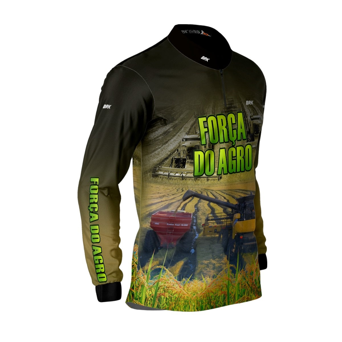Camisa Agro Brk A Força do Agro Produtor de Arroz com Proteção Solar UV50+ - Brk Agro