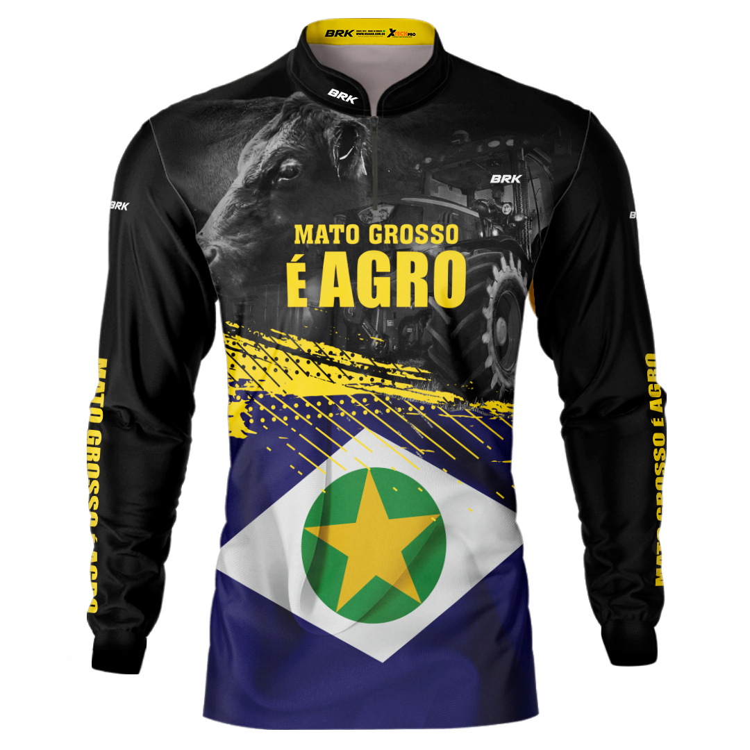 Camisa Agro Brk Mato Grosso é Agro com Proteção Solar UV50+ - BRK AGRO