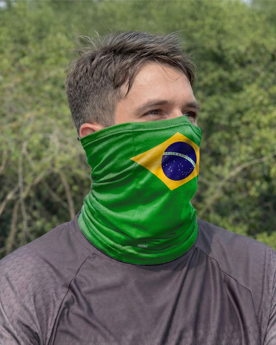 Bandana Balaclava Tubeneck Brk Brasil Verde com UV50+ - Brk Agro