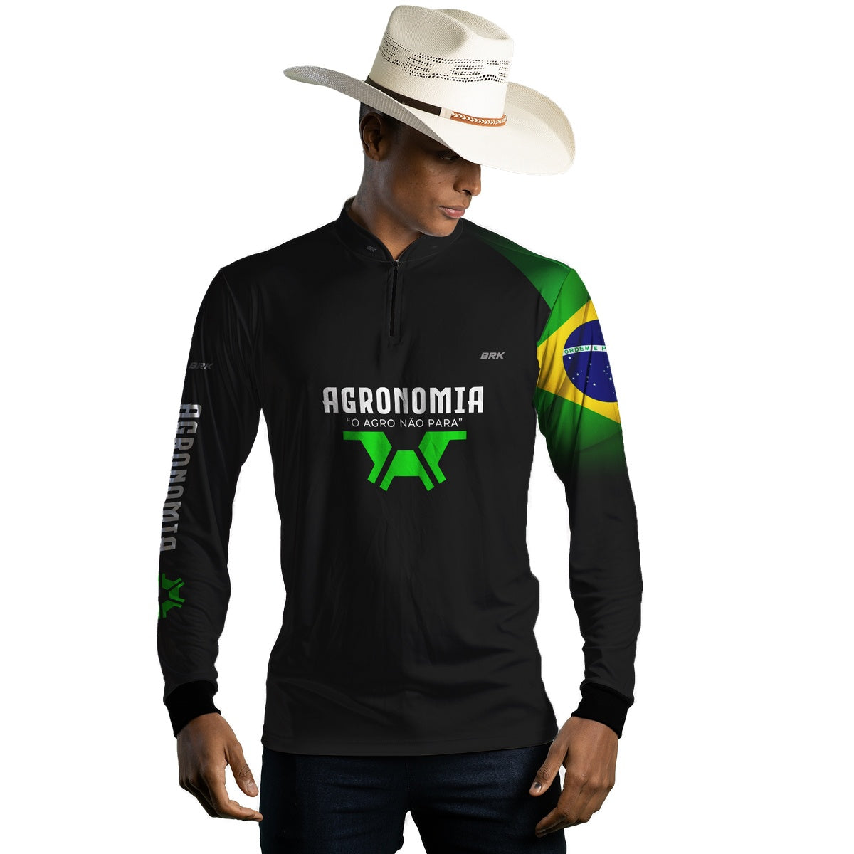 Camisa Agro Brk Agronomia Preta com Proteção UV50+ - Brk Agro