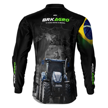 Camisa Agro Brk O Agro Move o Brasil com UV50+ - Brk Agro