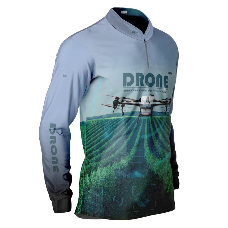 Camisa Agro Brk Drone Pulverizador Agricultura de Precisão Com Proteção Solar UV50+ Envio Imediato - Brk Agro