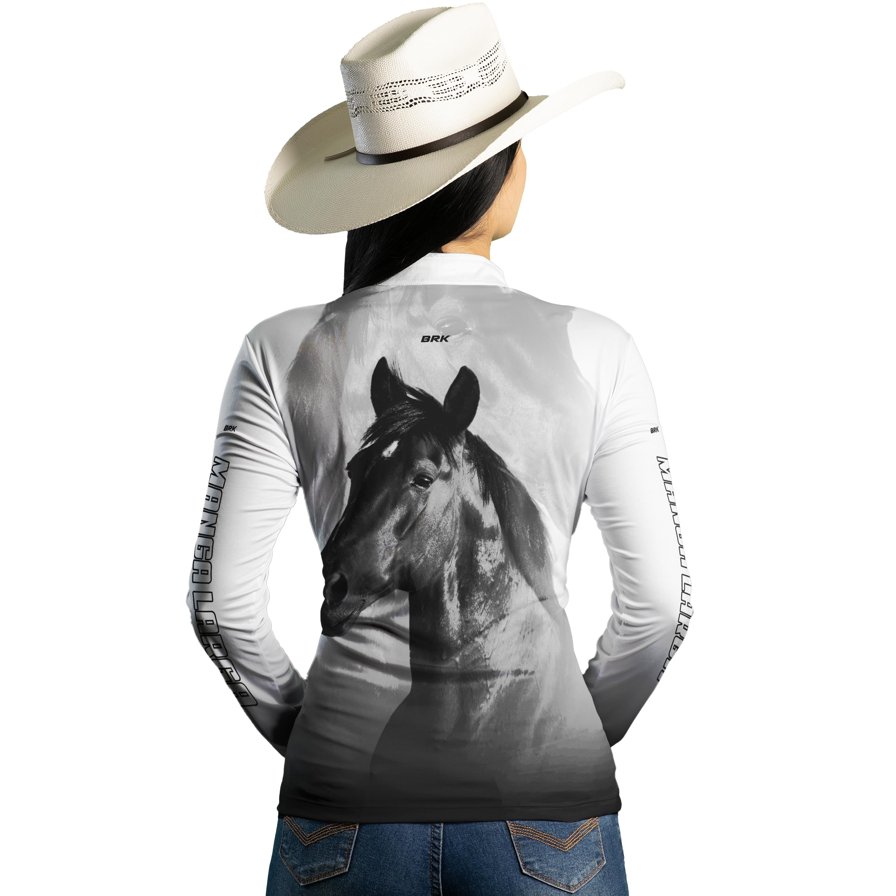 Camisa Agro Brk Cavalo Mangalarga Branca com UV50+ - BRK AGRO