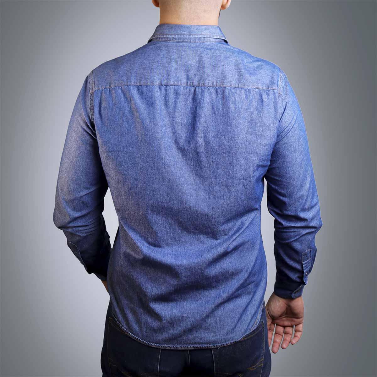 Camisa Social Agro Brk Jeans Manga Longa Slim Fit - Jeans Escuro - Brk Agro