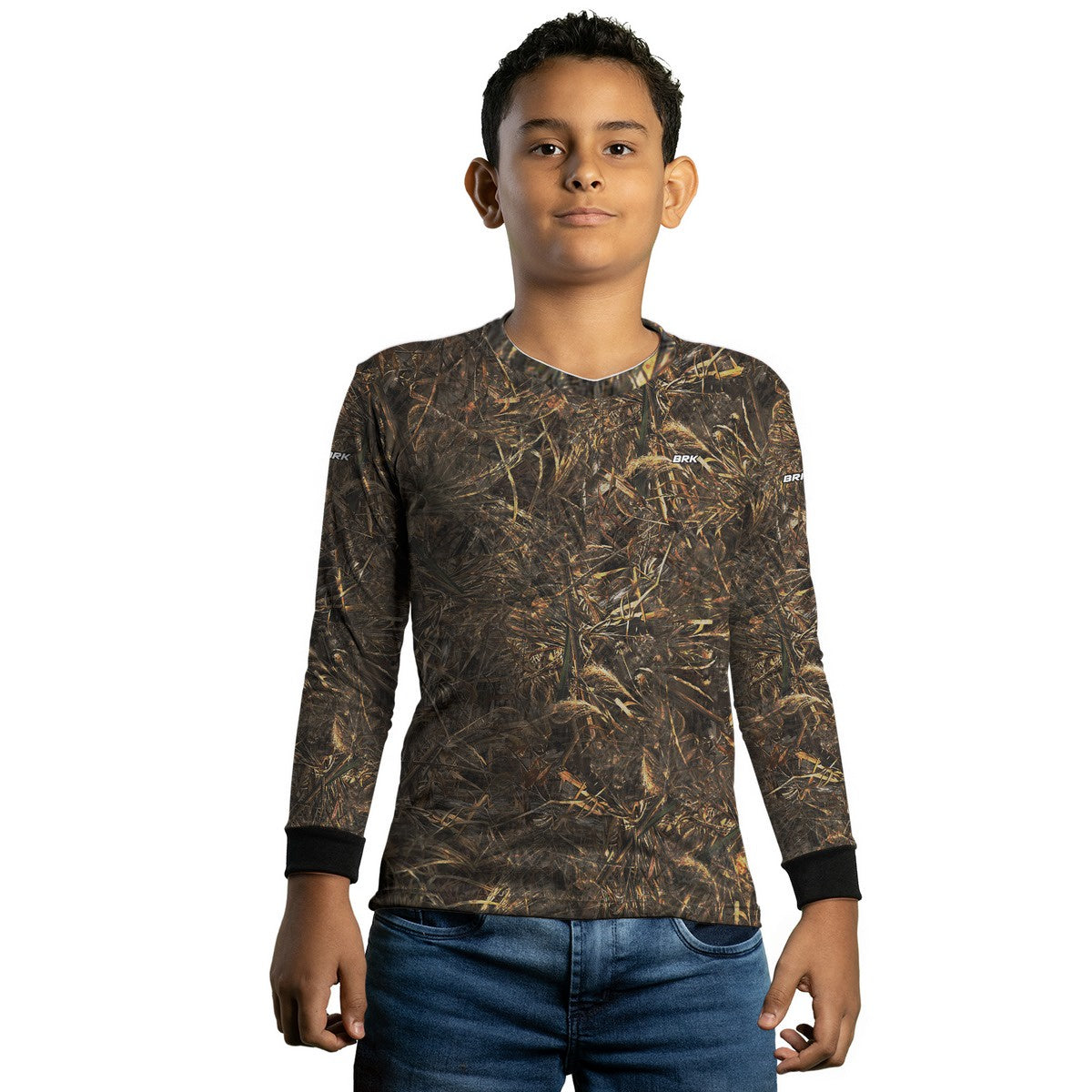 Camisa Infantil Agro Brk Camuflado Real Tree com Proteção com Proteção Solar UV50+ - Brk Agro