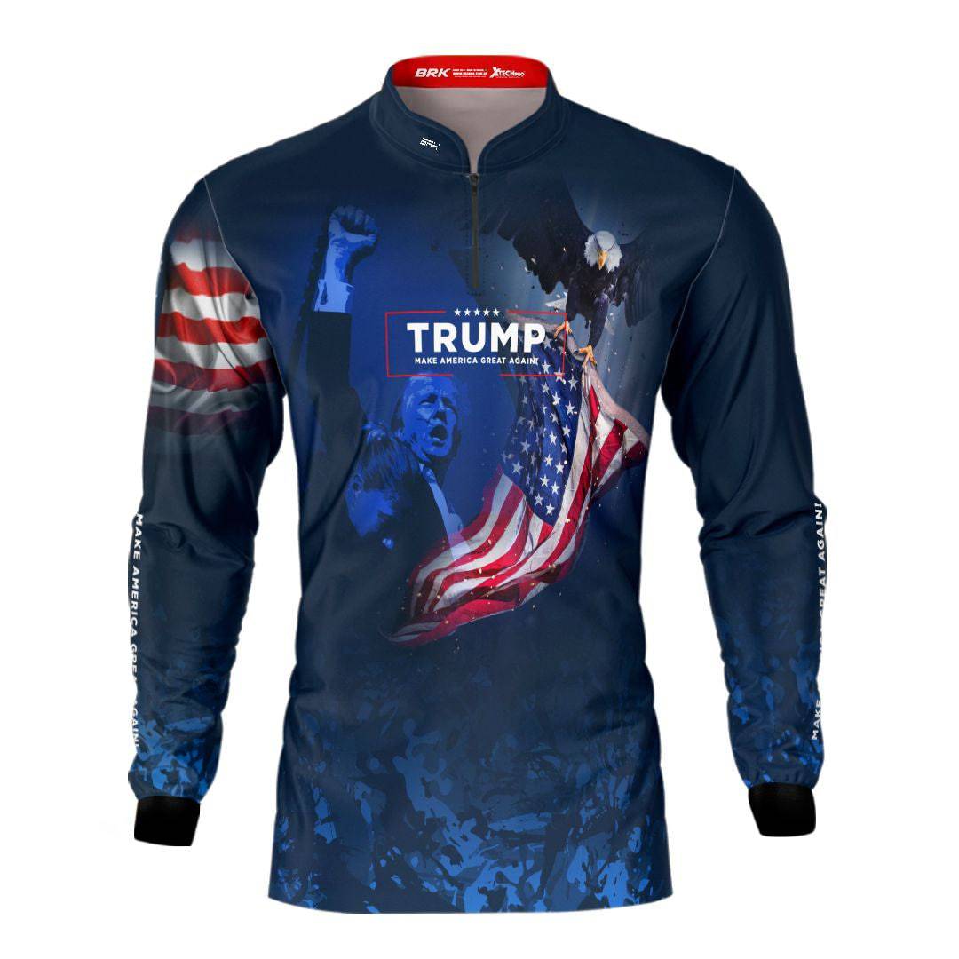 Camisa Agro Brk Bandeira EUA Trump com Proteção Solar UV50+ - Brk Agro