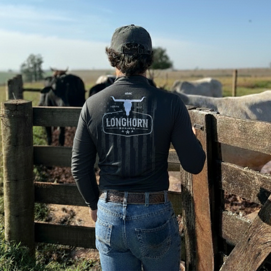 Camisa Segunda Pele Brk Long Horn Black com Proteção UV50+ - Brk Agro
