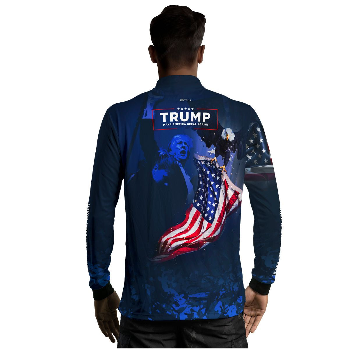 Camisa Agro Brk Bandeira EUA Trump com Proteção Solar UV50+ - Brk Agro