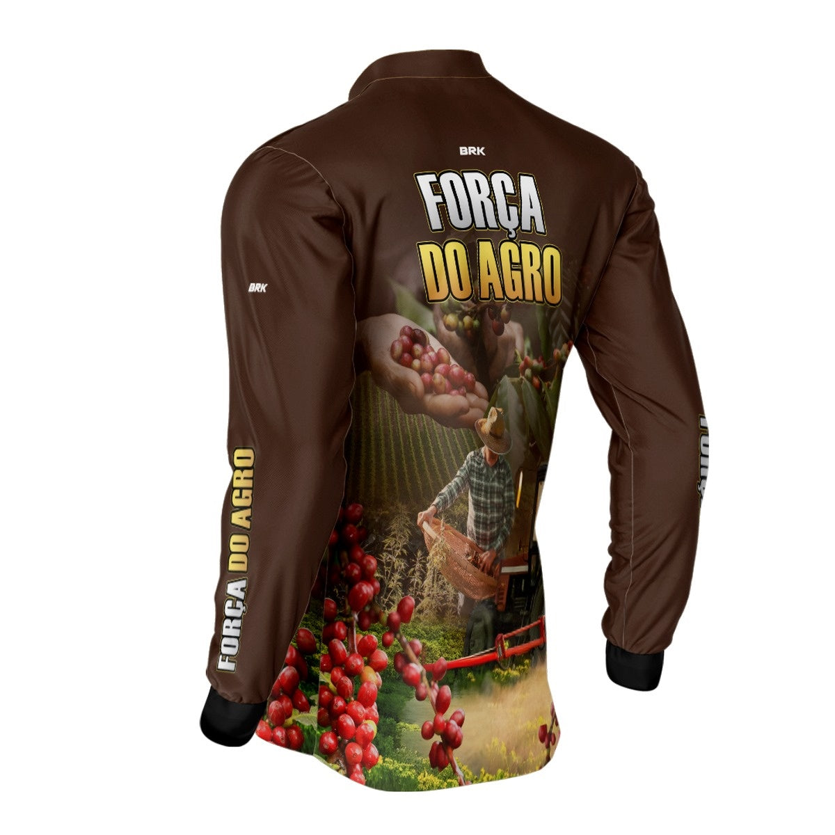 Camisa Agro Brk A Força do Agro Produtor de Café com Proteção Solar UV50+ - Brk Agro