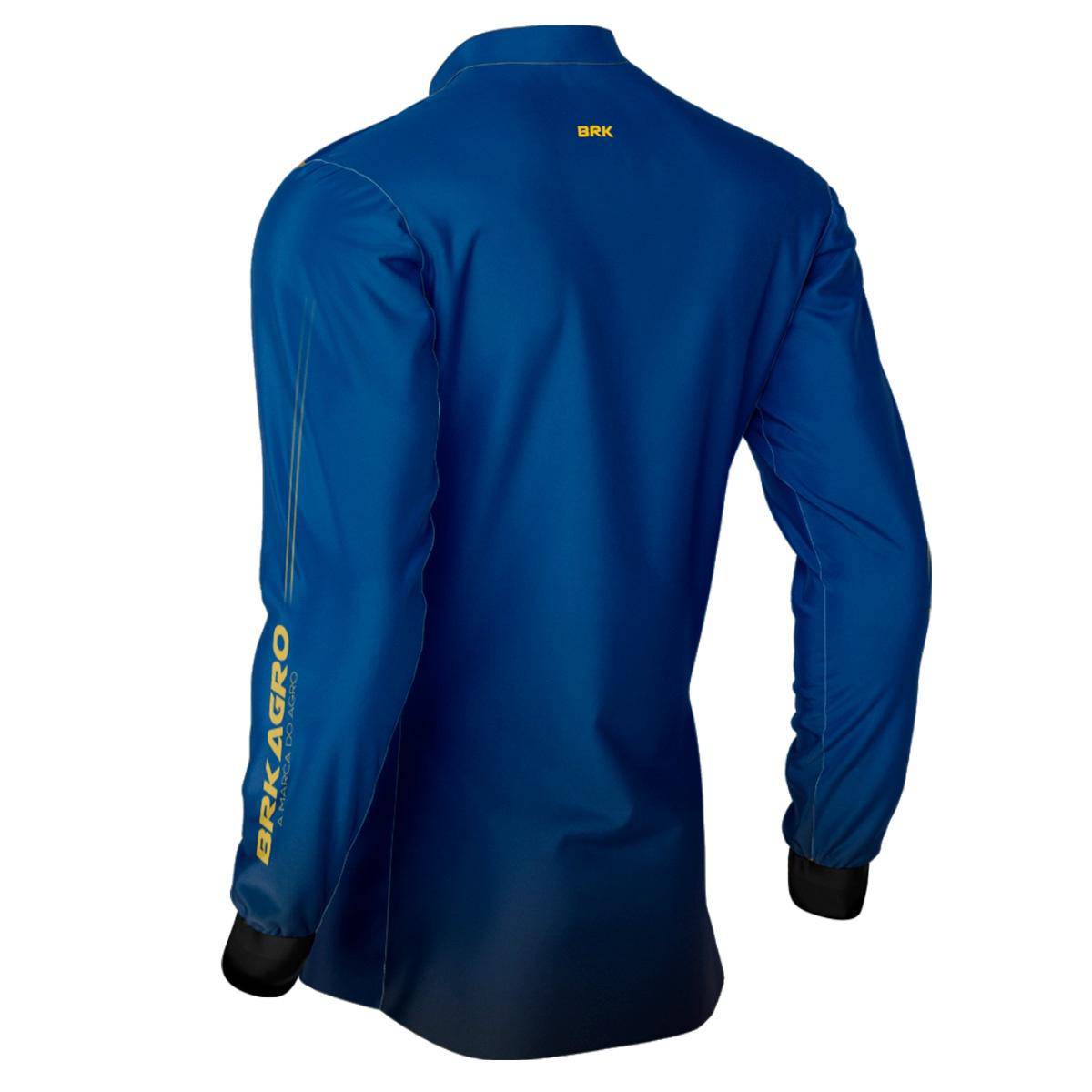 Camisa Agro Brk Básica Azul e Amarelo com Proteção UV50+ - Brk Agro