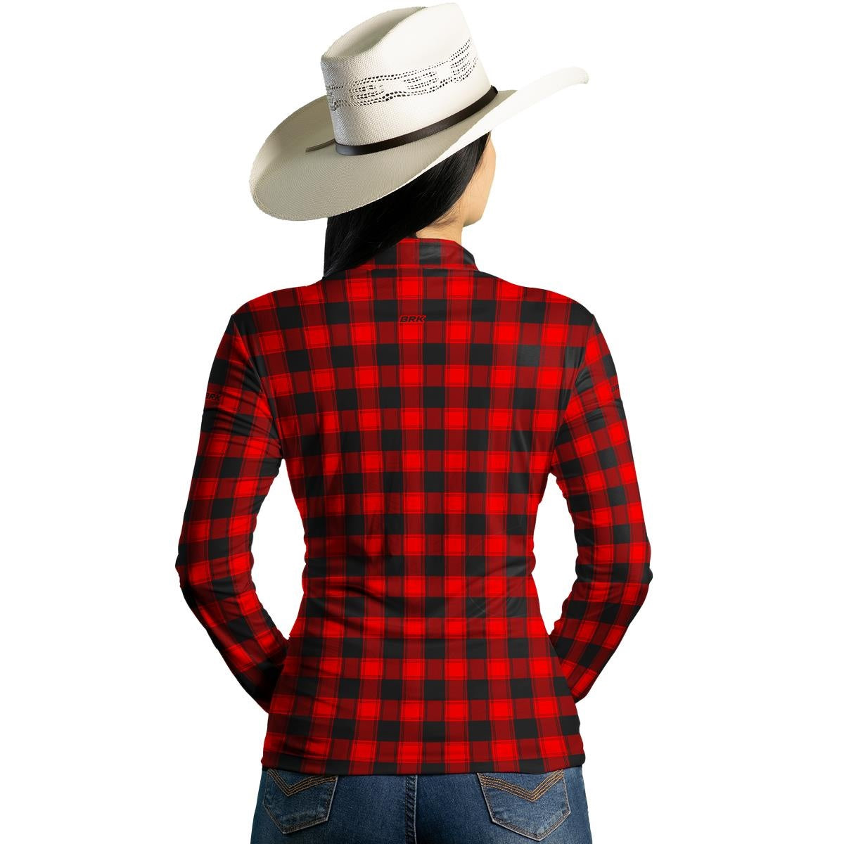 Camisa Agro Brk Country Masculina Xadrez Vermelho com Proteção Solar UV50+ - BRK AGRO