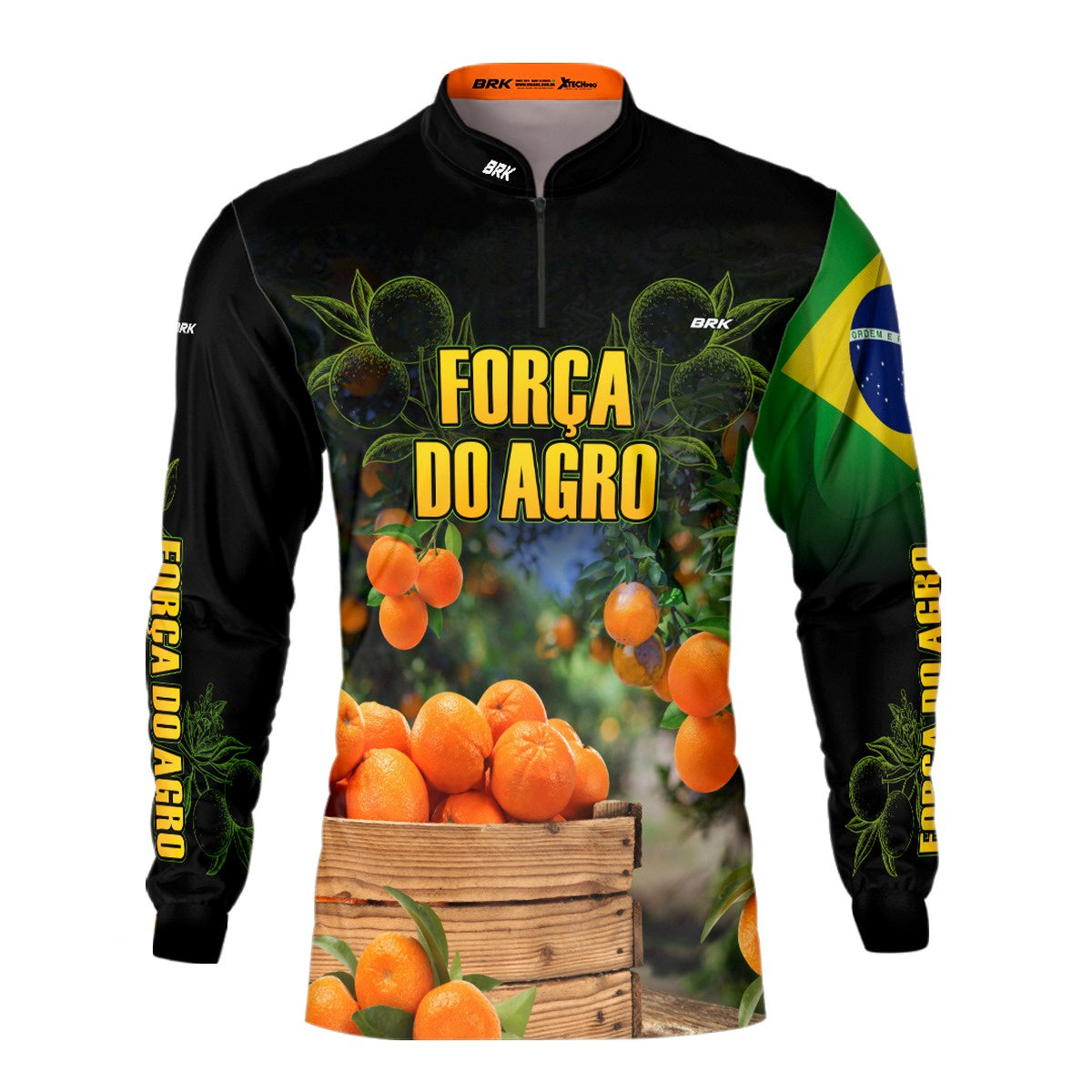 Camisa Agro Brk Cultivo Frutas Produtor de Laranja com Proteção UV50+ - BRK AGRO