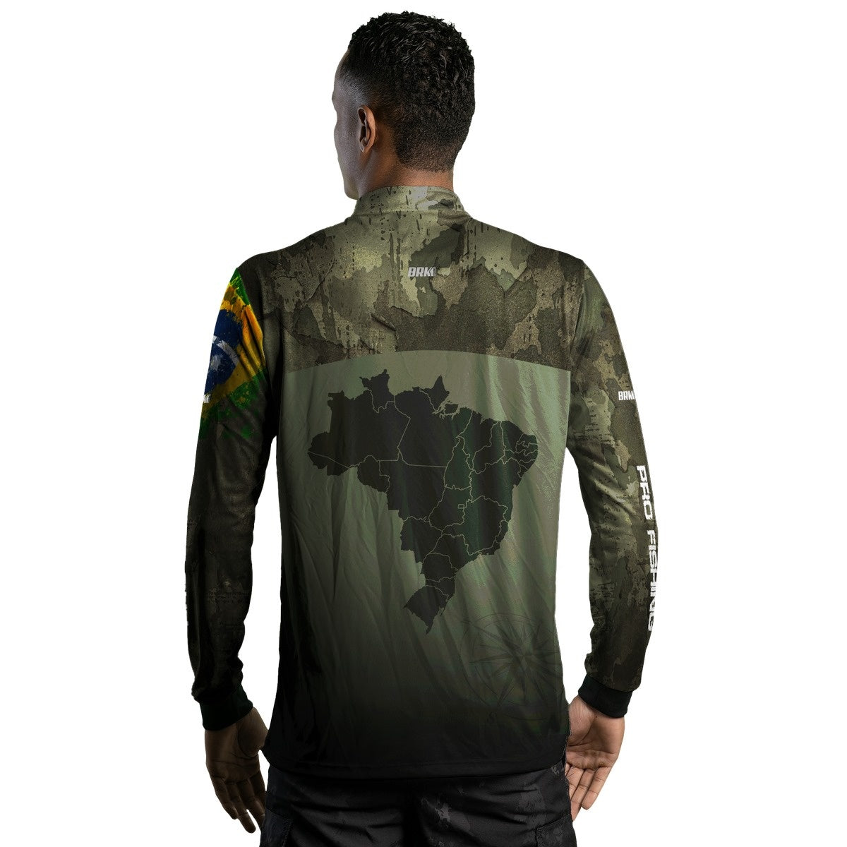 Camisa Agro Brk Bussola Brasil Camuflada com Proteção Solar UV50+ - Brk Agro