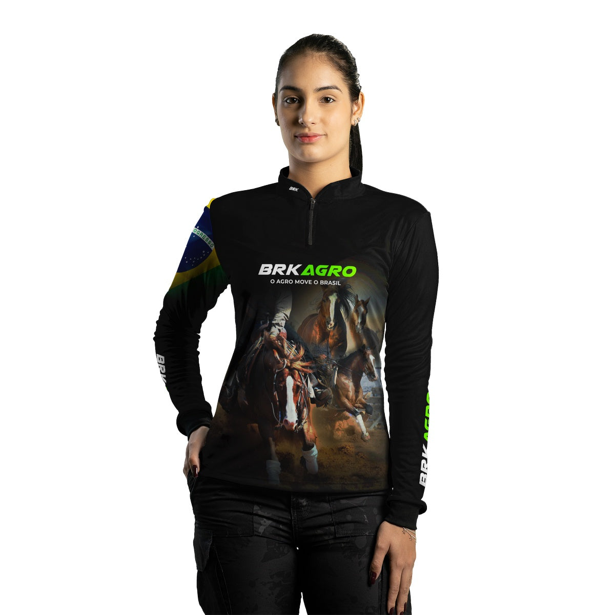 Camisa Agro Brk Agro Move o Brasil Cavalo com UV50+ - BRK AGRO