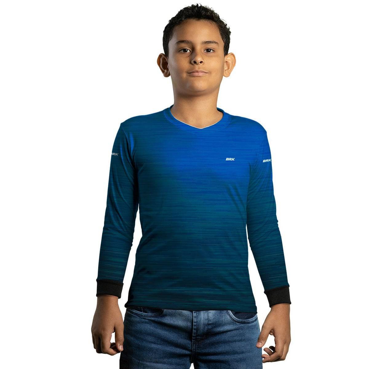 Camisa Infantil Agro Básica Brk Mescla Azul com Proteção Solar UV50+ - Brk Agro