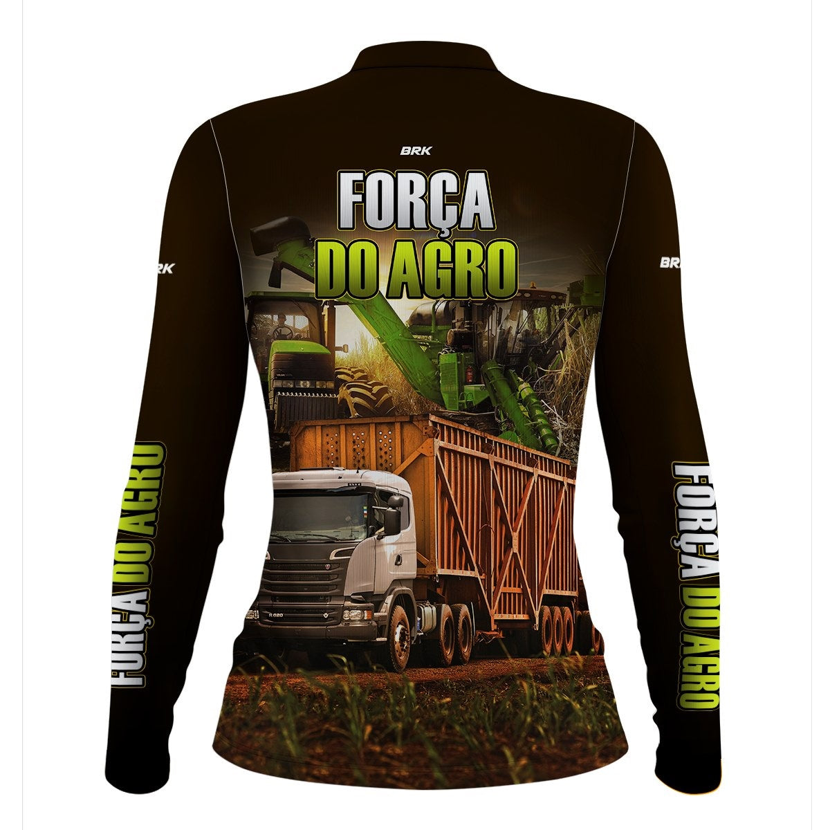 Camisa Agro Brk A Força do Agro Caminhão Colheita de Cana com Proteção Solar UV50+ - Brk Agro
