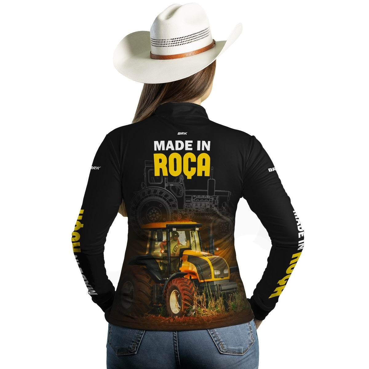 Camisa Agro Brk Made in Roça Trator Amarelo com Proteção Solar UV50+ - BRK AGRO