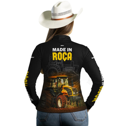 Camisa Agro Brk Made in Roça Trator Amarelo com Proteção Solar UV50+ - BRK AGRO