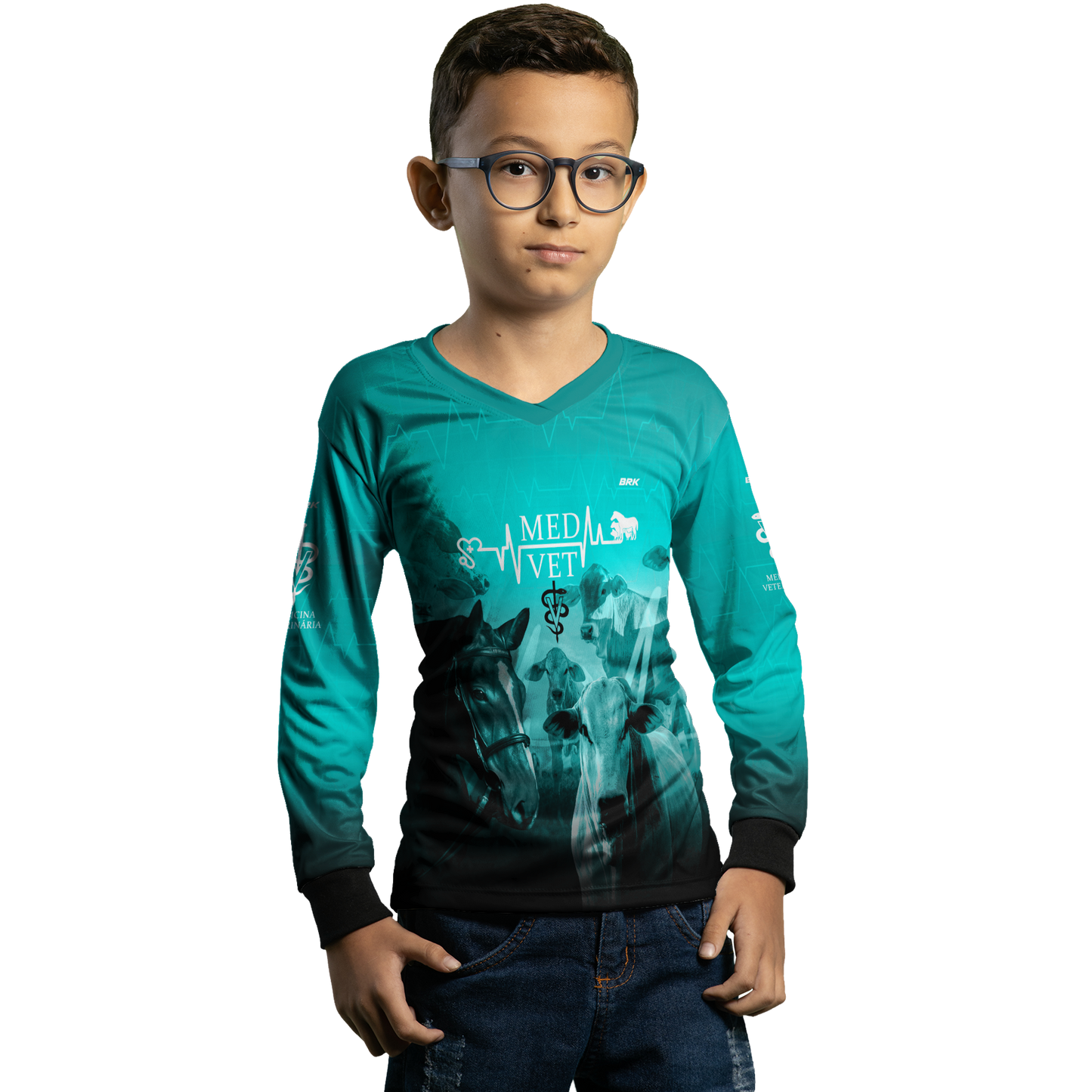 Camisa Agro Brk Medicina Veterinária Azul com UV50+ - BRK AGRO