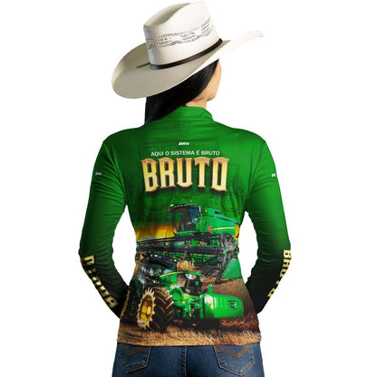 Camisa Agro Brk Verde Sistema é Bruto com Proteção Solar UV50+ - Brk Agro