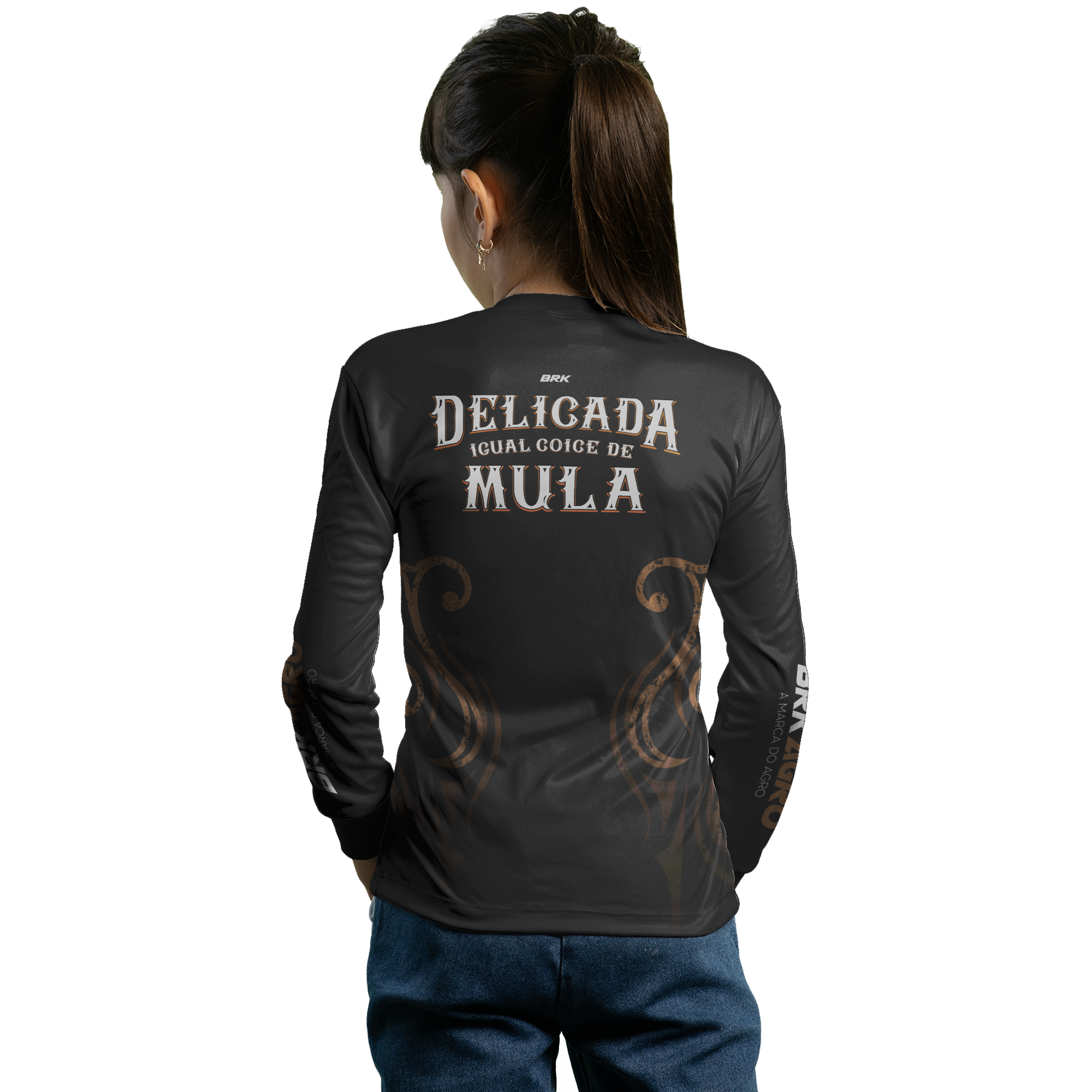 Camisa Agro Brk Feminina Delicada Igual Coice de Mula com UV50+ - BRK AGRO