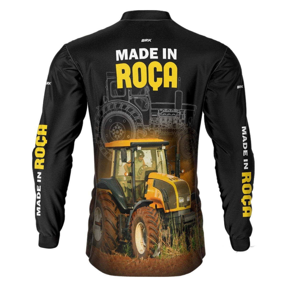 Camisa Agro Brk Made in Roça Trator Amarelo com Proteção Solar UV50+ - BRK AGRO