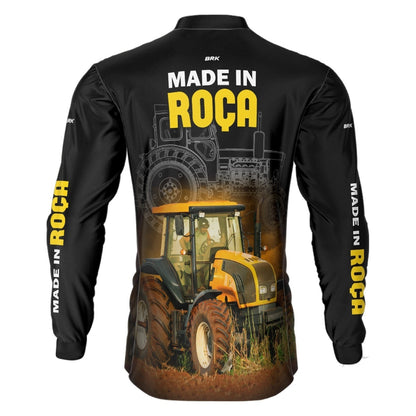 Camisa Agro Brk Made in Roça Trator Amarelo com Proteção Solar UV50+ - BRK AGRO