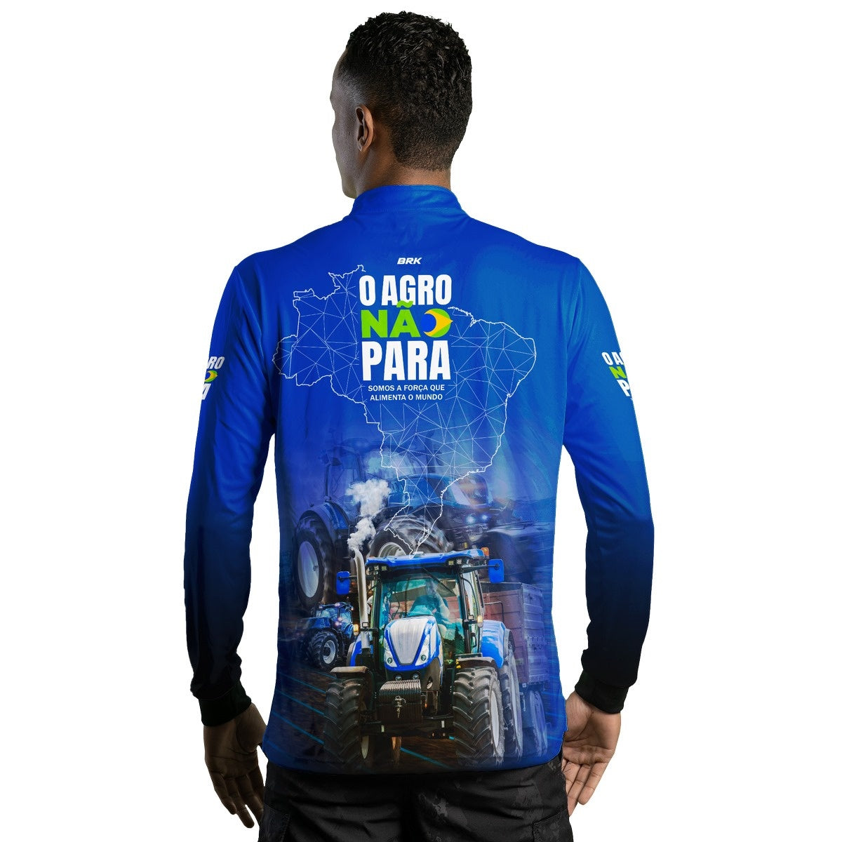 Camisa Agro Brk O Agro Não Para Trator Azul Claro com UV50+ - BRK AGRO