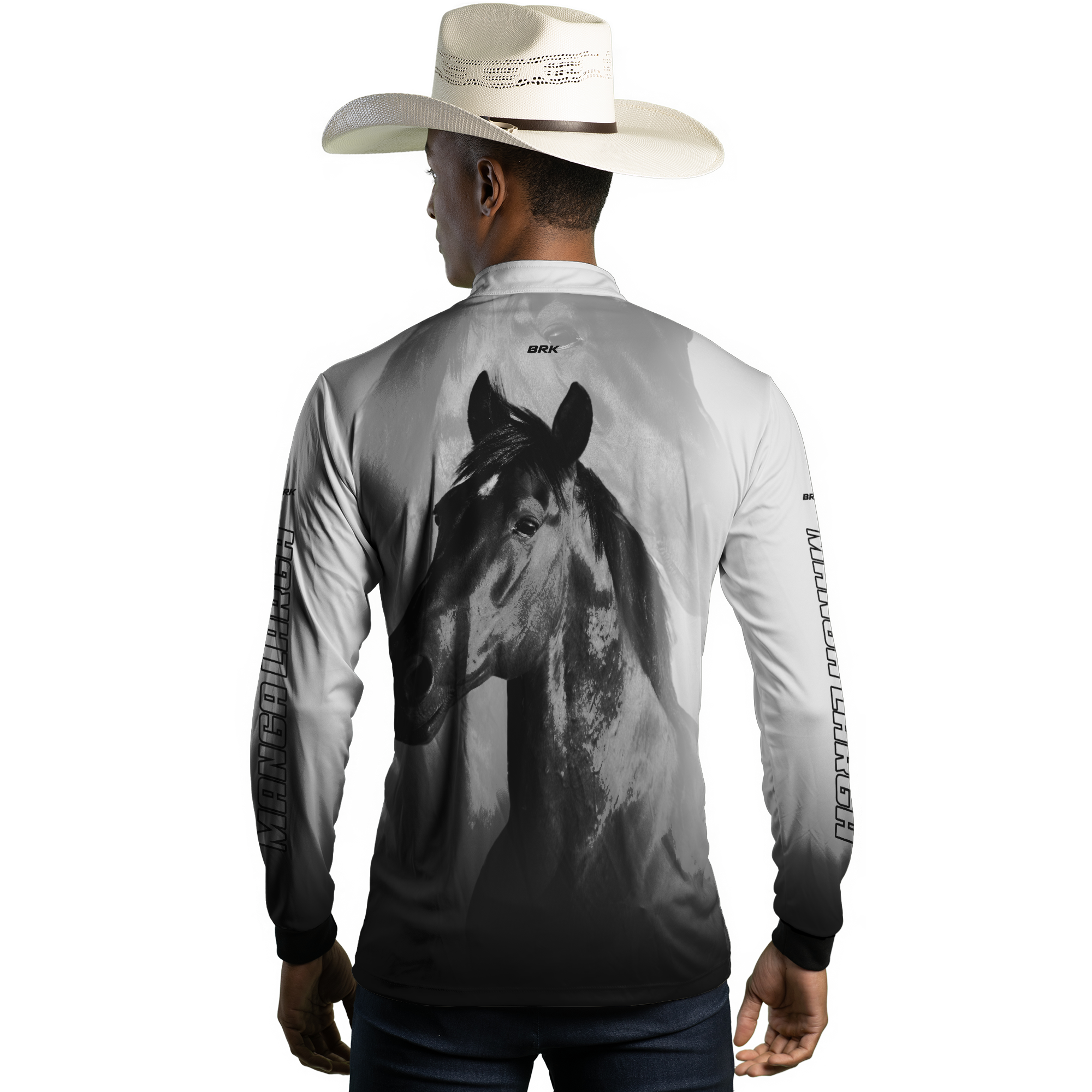 Camisa Agro Brk Cavalo Mangalarga Branca com UV50+ - BRK AGRO