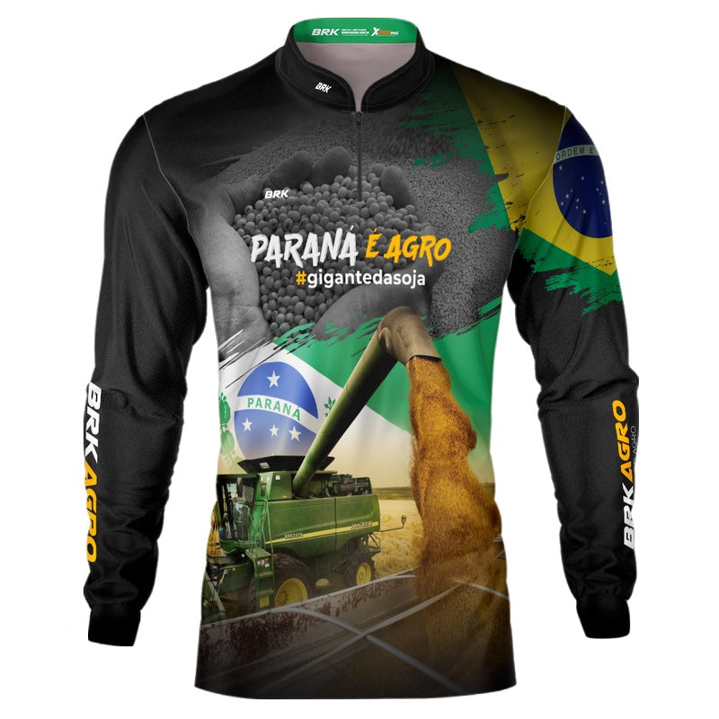 Camisa Agro Brk Paraná é Agro Soja com Proteção Solar UV50+ - Brk Agro