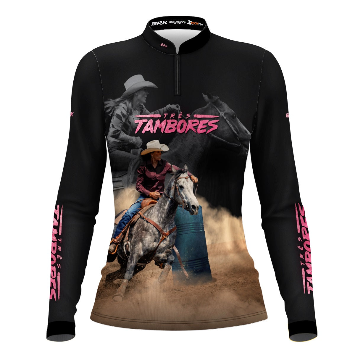 Camisa Agro Brk Prova dos Três Tambores c/ Escrita Rosa com Proteção UV50+ - BRK AGRO