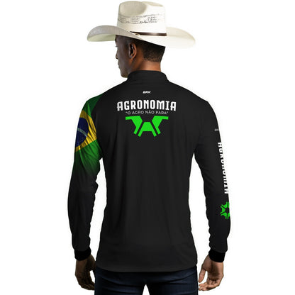 Camisa Agro Brk Agronomia Preta com Proteção UV50+ - Brk Agro
