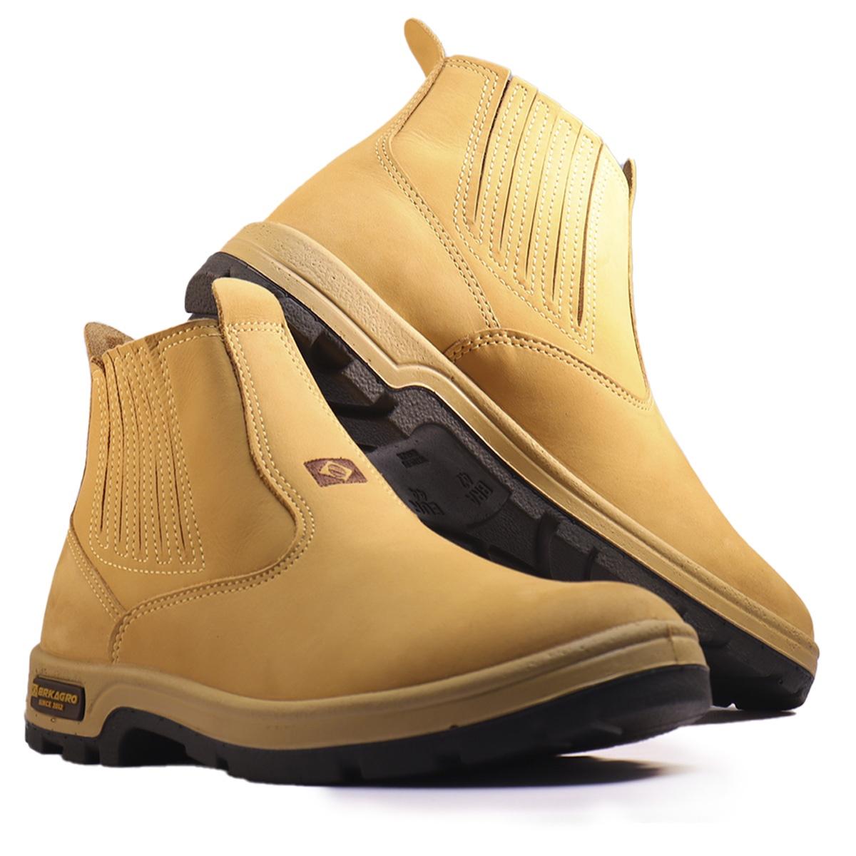 Botina de Couro Legítimo Brk Agro - Caramelo - Brk Agro